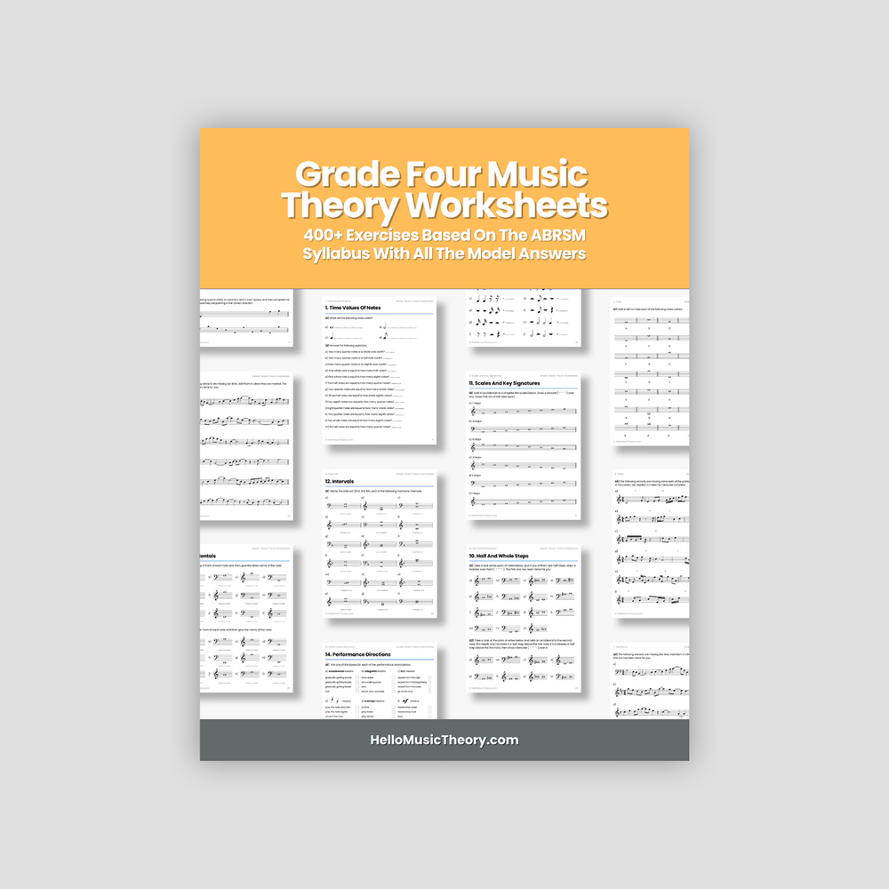 Grade 4 Music Theory Worksheets Pack