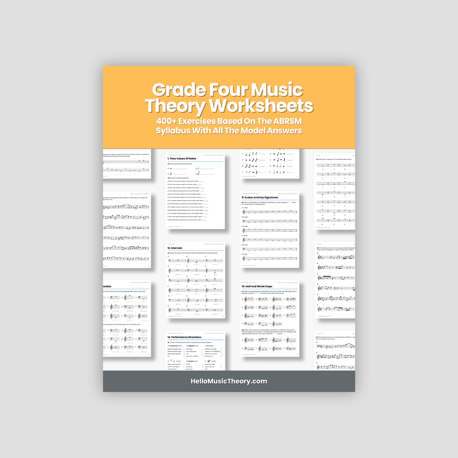 Grade 4 Music Theory Worksheets Pack
