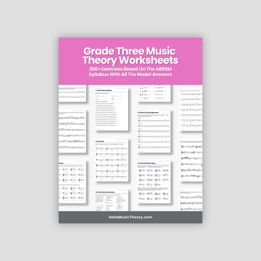 Grade 3 Music Theory Worksheets Pack