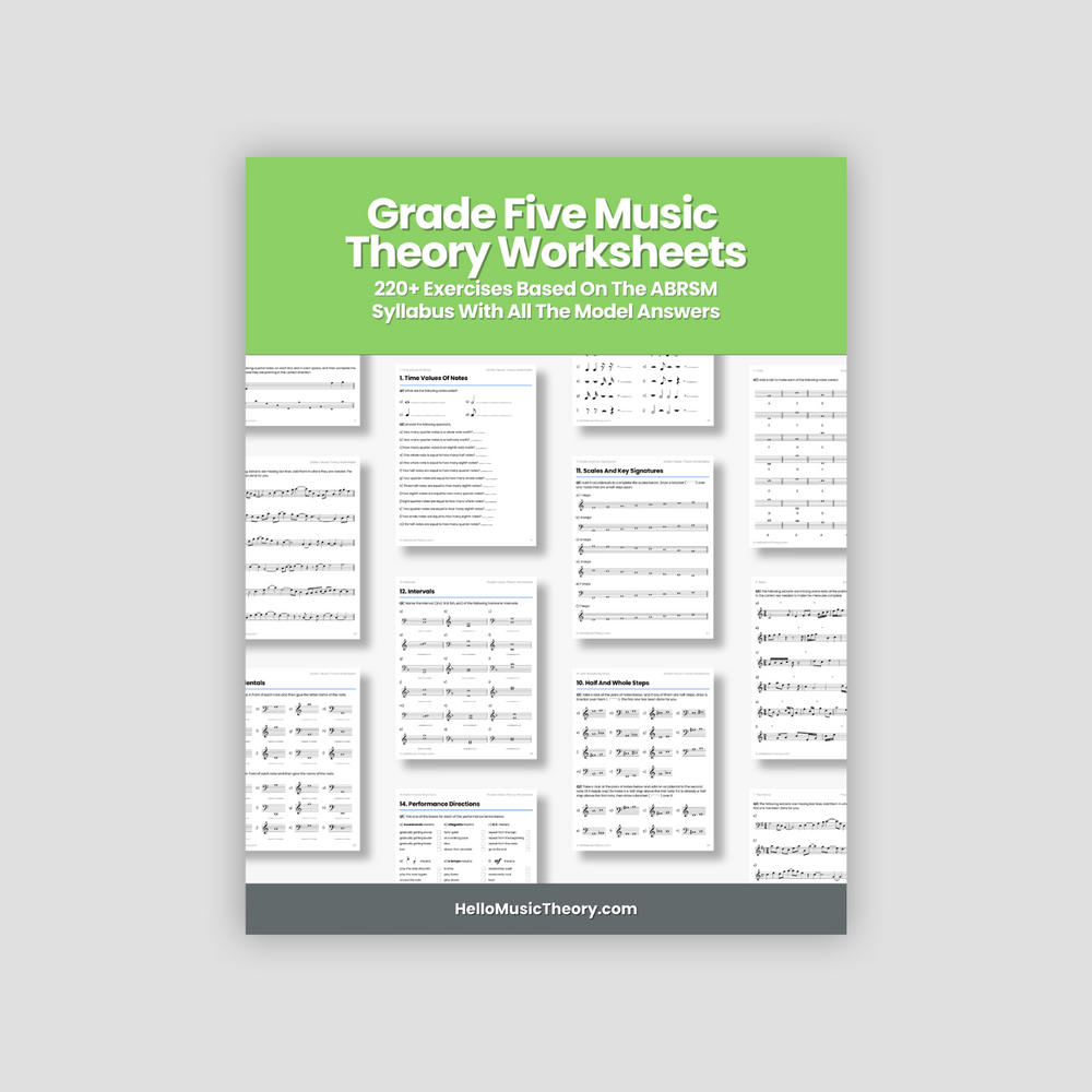 Grade 5 Music Theory Worksheets Pack