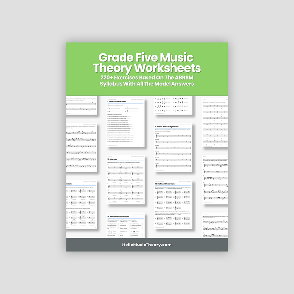 Grade 5 Music Theory Worksheets Pack