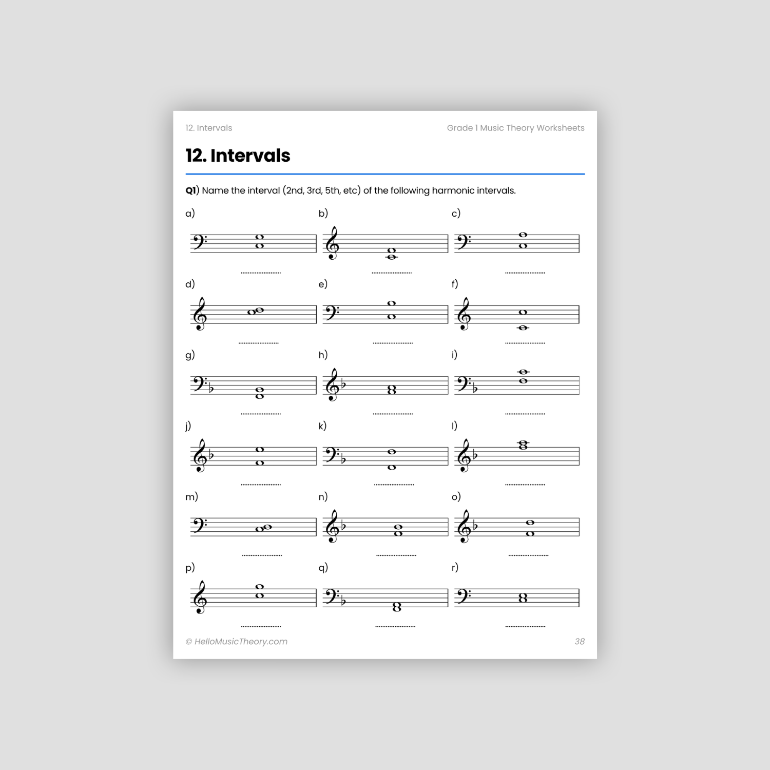 Grade 1 Music Theory Worksheets Pack