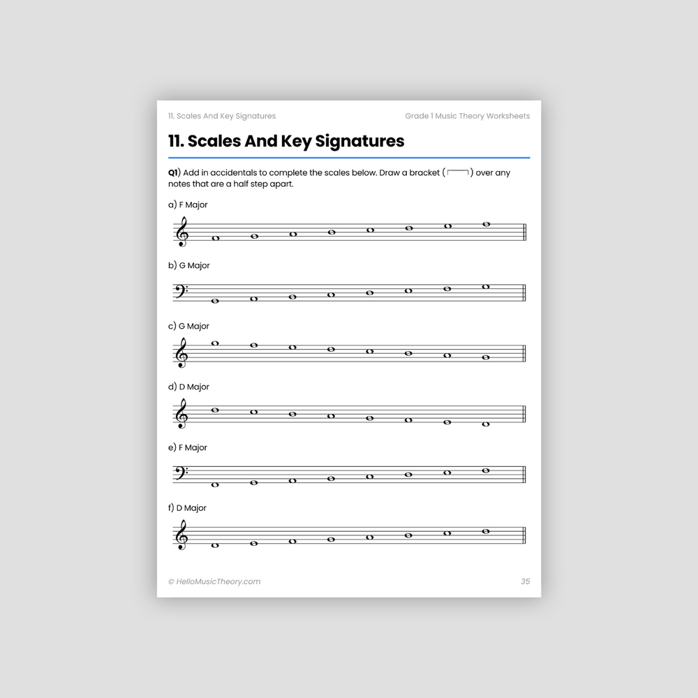 Grade 1 Music Theory Worksheets Pack