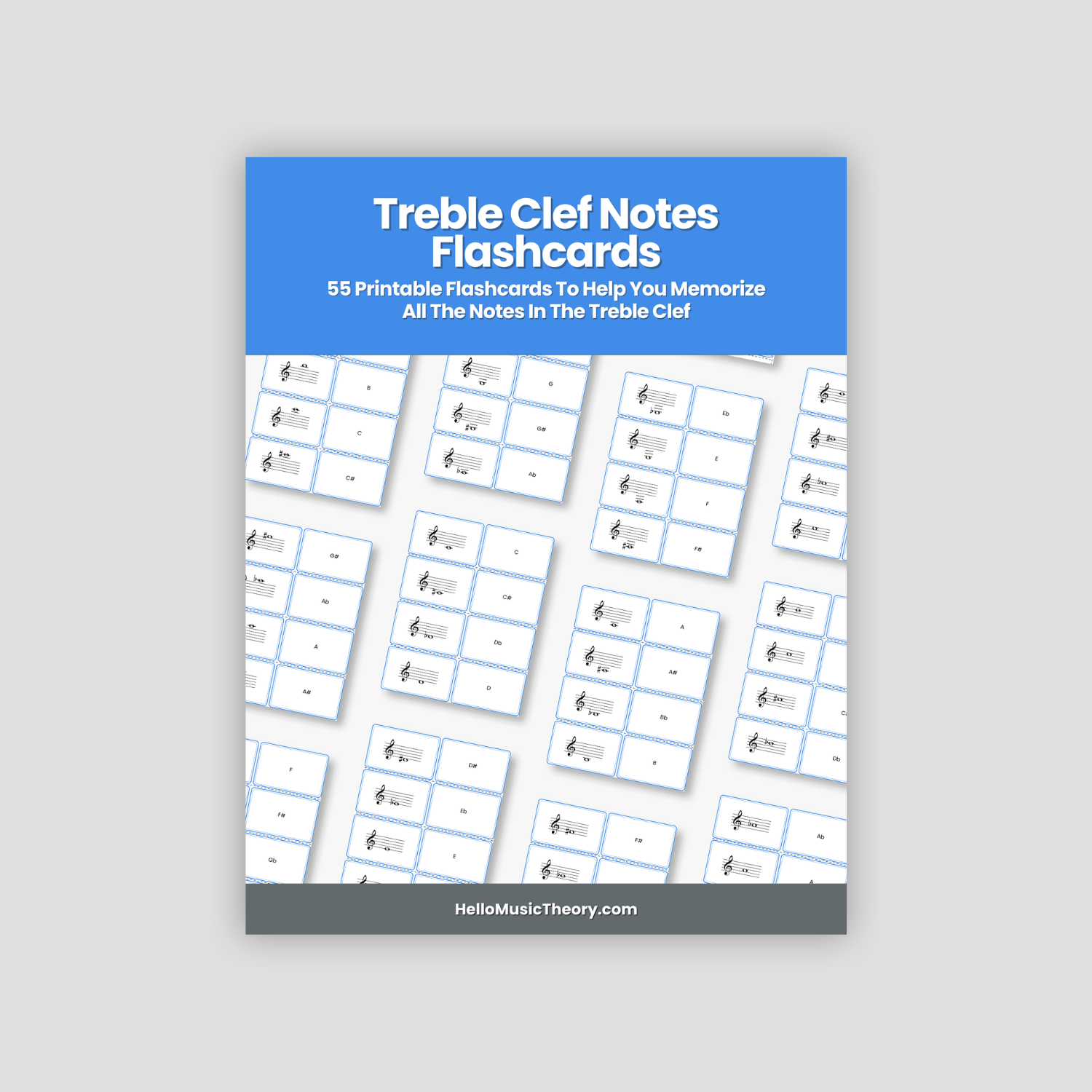 Treble Clef Notes PDF Flashcards – Hello Music Theory